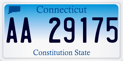 CT license plate AA29175