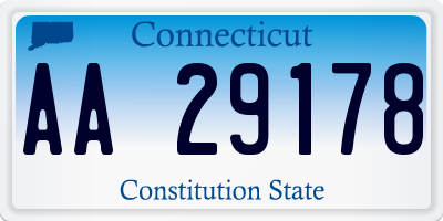 CT license plate AA29178