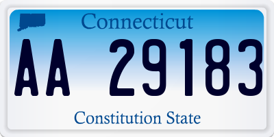 CT license plate AA29183