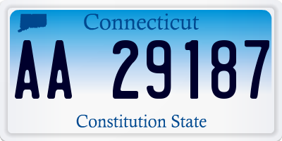CT license plate AA29187