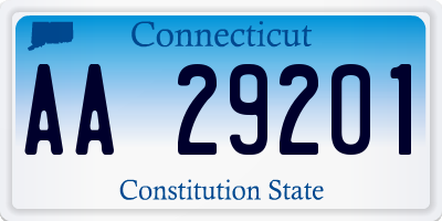 CT license plate AA29201