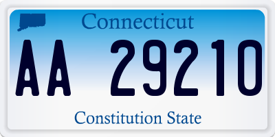 CT license plate AA29210