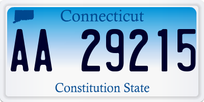 CT license plate AA29215