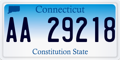 CT license plate AA29218