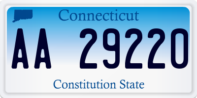 CT license plate AA29220