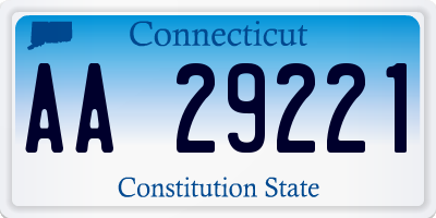 CT license plate AA29221