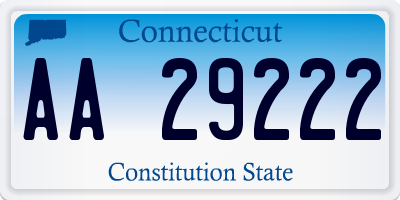 CT license plate AA29222