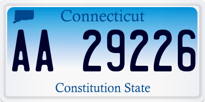 CT license plate AA29226