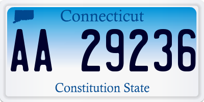 CT license plate AA29236