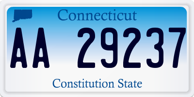 CT license plate AA29237