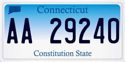 CT license plate AA29240