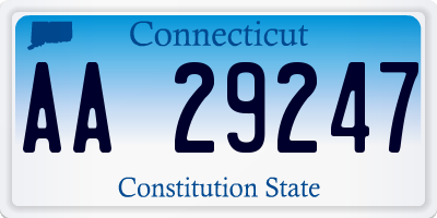 CT license plate AA29247