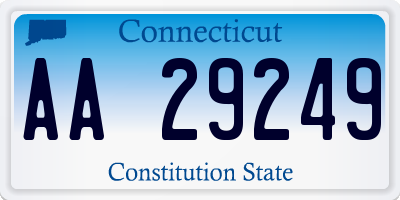 CT license plate AA29249