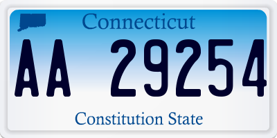 CT license plate AA29254