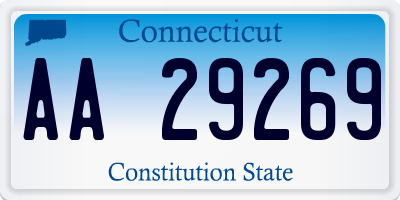 CT license plate AA29269