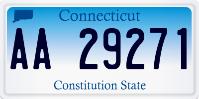 CT license plate AA29271