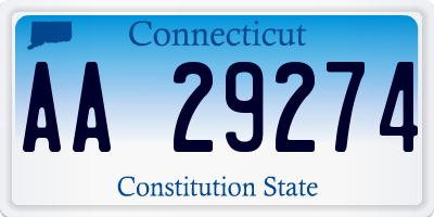 CT license plate AA29274