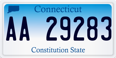 CT license plate AA29283