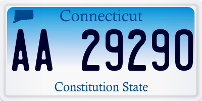 CT license plate AA29290