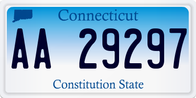 CT license plate AA29297