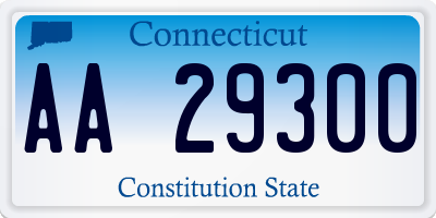 CT license plate AA29300