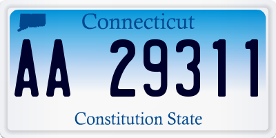 CT license plate AA29311