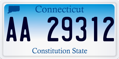CT license plate AA29312