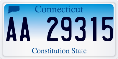 CT license plate AA29315