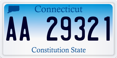 CT license plate AA29321