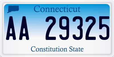 CT license plate AA29325