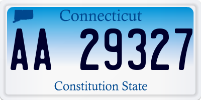 CT license plate AA29327