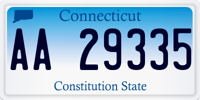 CT license plate AA29335