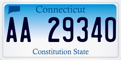 CT license plate AA29340