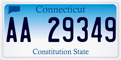 CT license plate AA29349