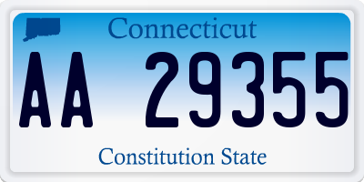 CT license plate AA29355