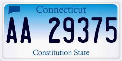 CT license plate AA29375