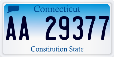 CT license plate AA29377