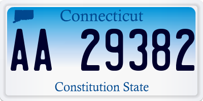 CT license plate AA29382