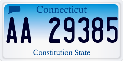 CT license plate AA29385