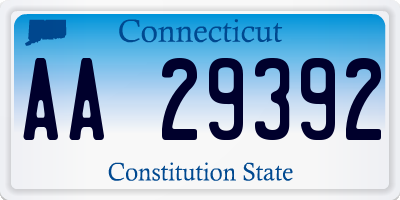 CT license plate AA29392