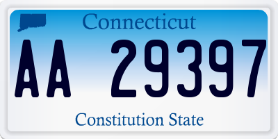 CT license plate AA29397