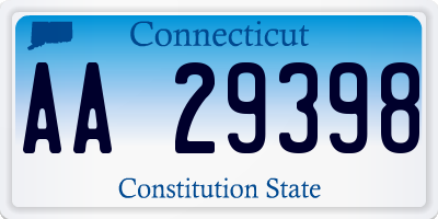 CT license plate AA29398