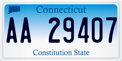 CT license plate AA29407