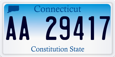 CT license plate AA29417