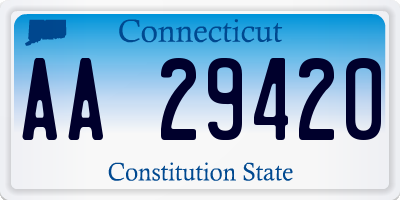 CT license plate AA29420