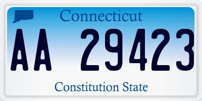 CT license plate AA29423