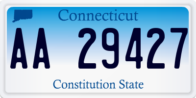 CT license plate AA29427