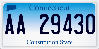 CT license plate AA29430