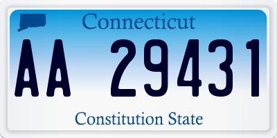 CT license plate AA29431