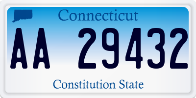 CT license plate AA29432
